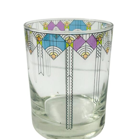 Frank Lloyd Wright April Showers Double Old Fashioned Glass Small Flaw - Picture 1 of 5